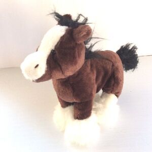 Clydesdale Horse Plush,Ganz,Webkinz,Horse Plush,Show Horse,Stuffed Animal Brown